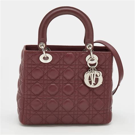 lady dior burgundy bag|lady dior 2022 price.